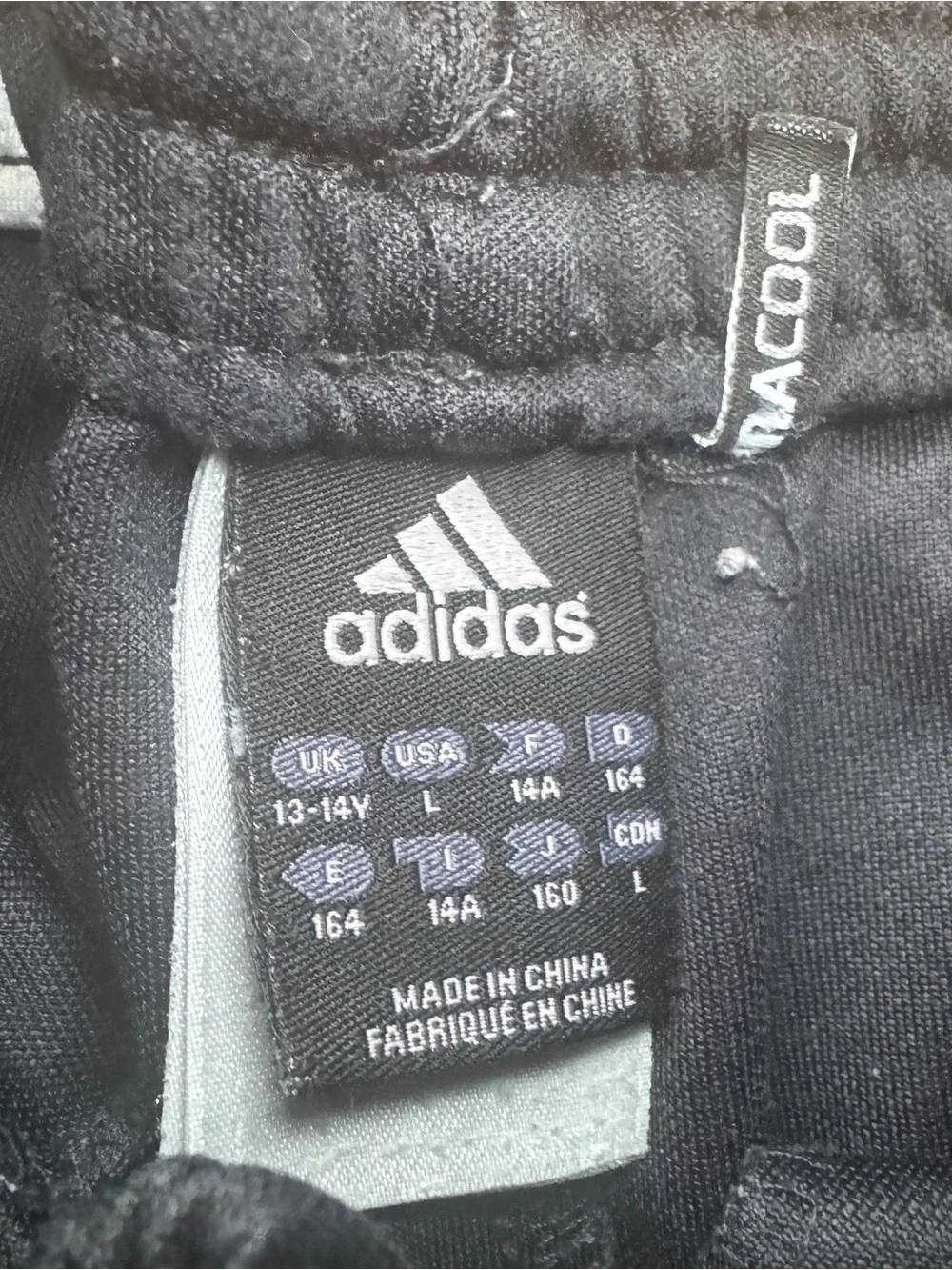 adidas Black and White Athletic Pants with Logo Tag Boys Youth L